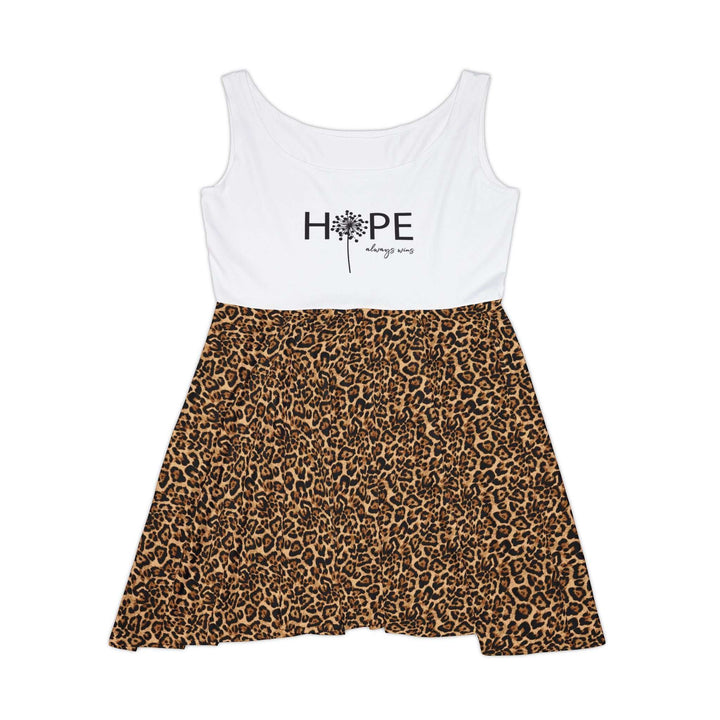 Hope Skater Dress with white top and leopard print asymmetrical skirt