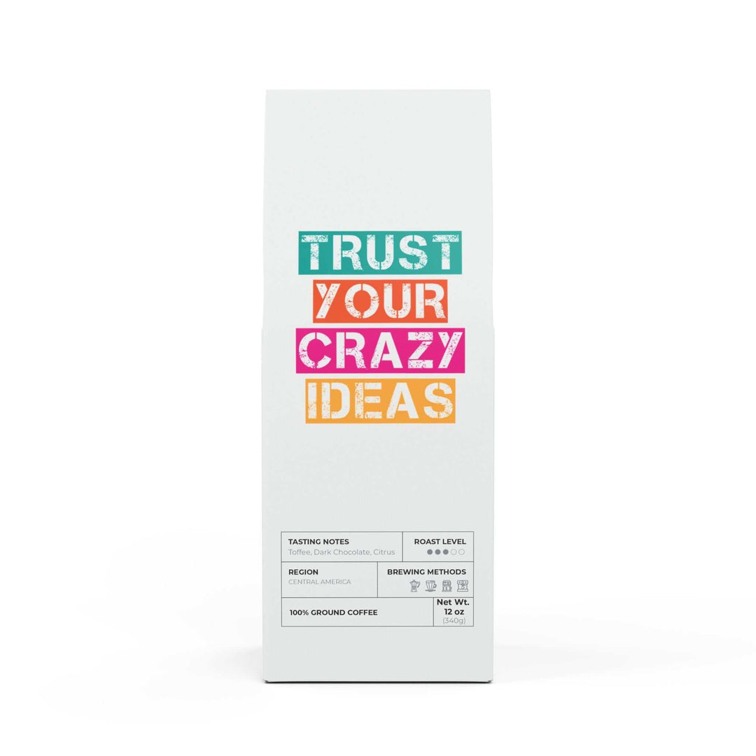 Inspirational Coffee medium roast with toffee, dark chocolate, citrus note