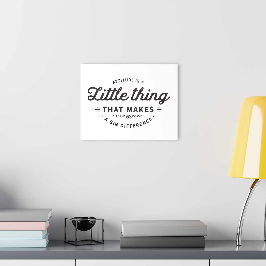 Inspirational acrylic prints with motivational quote mounted on wall