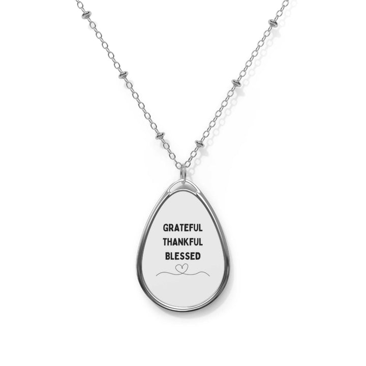 Inspirational oval necklace with zinc alloy ellipse pendant