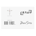 Inspirational sticker sheet with religious-themed vinyl stickers