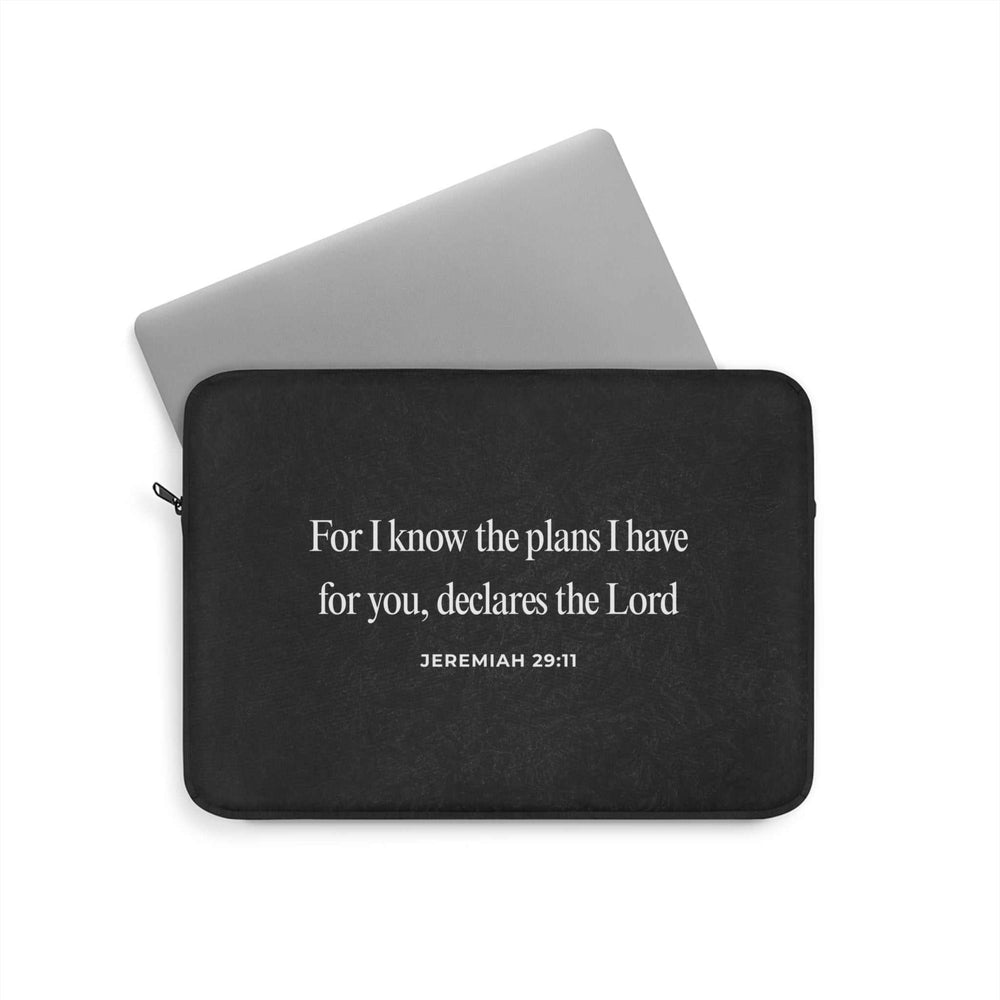 Jeremiah 29:11 laptop sleeve with black polyester protective case