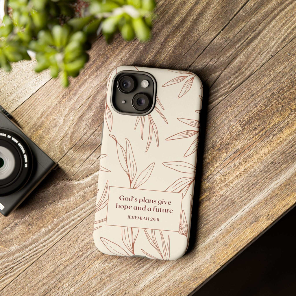 Jeremiah 29:11 phone case with inspirational Bible verse