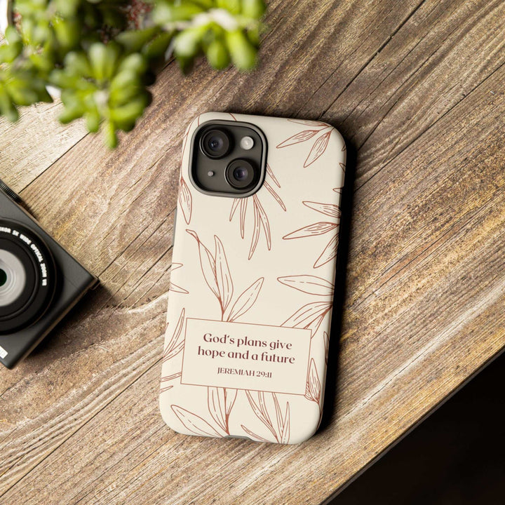 Jeremiah 29:11 phone case with inspirational Bible verse