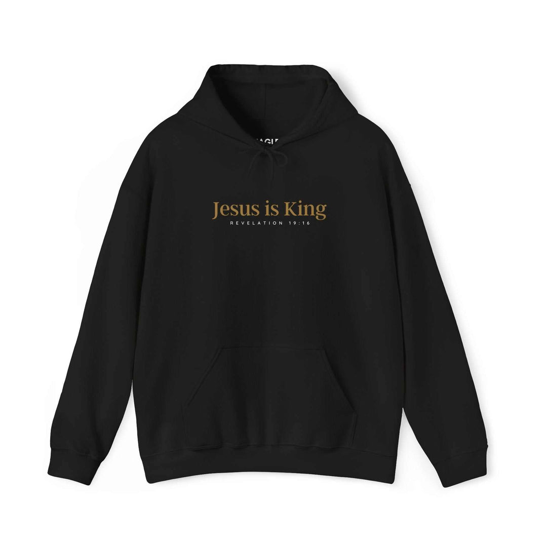 Jesus Is King hoodie with front kangaroo pocket and drawstring hood