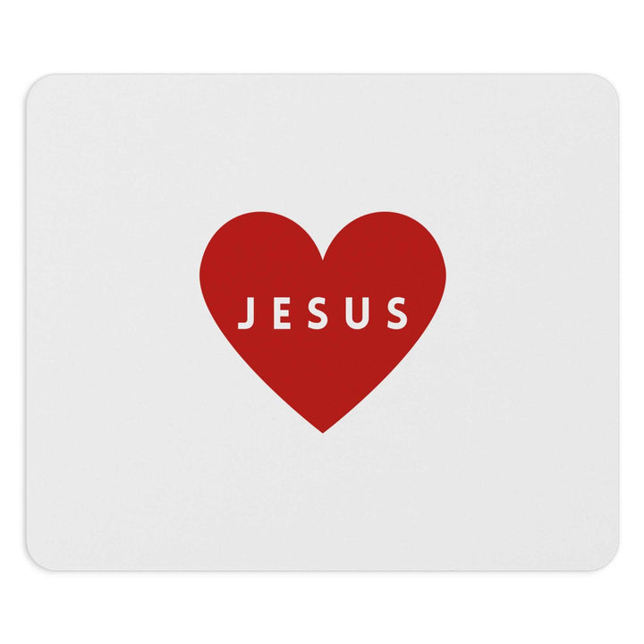 Jesus Mouse Pad with red heart design