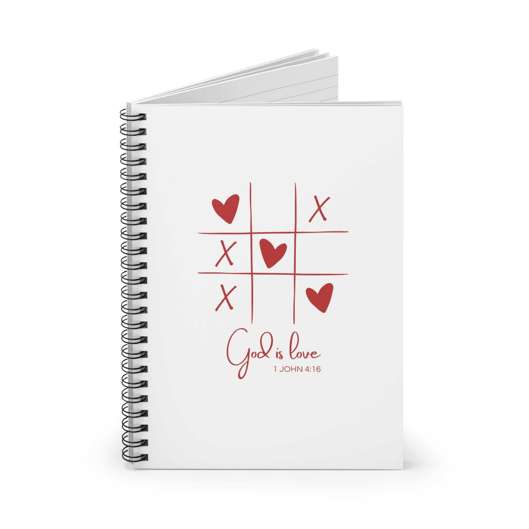 John 4:16 Notebook with tic-tac-toe heart design