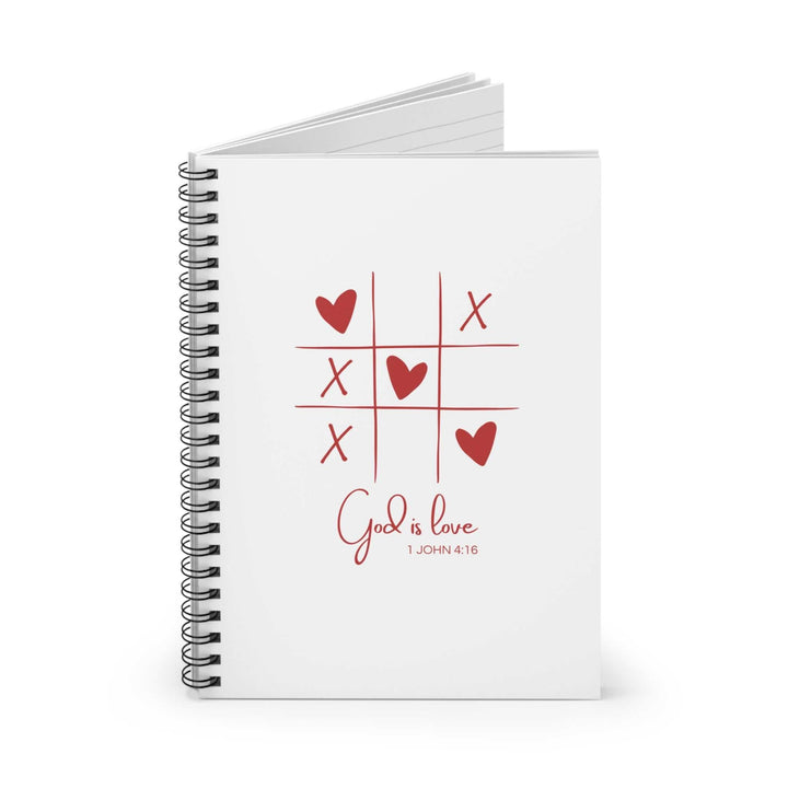 John 4:16 Notebook with tic-tac-toe heart design