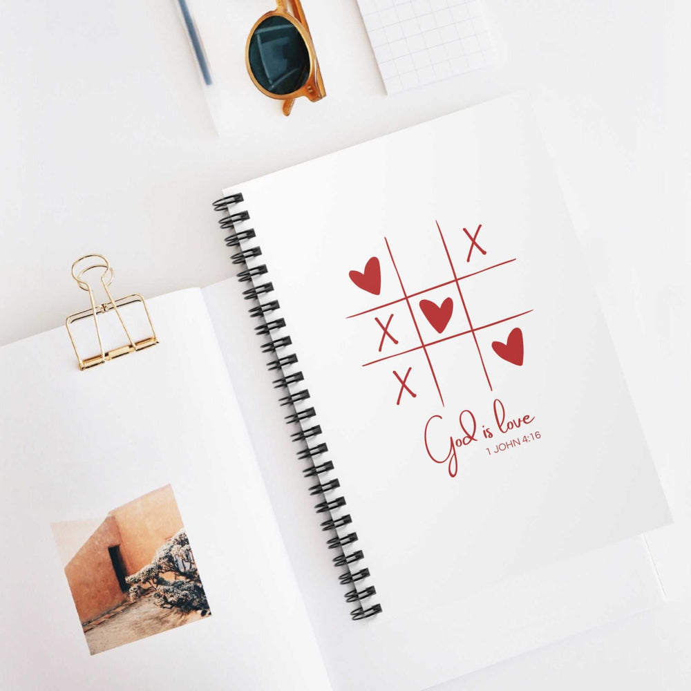 John 4:16 notebook with spiral binding, 118 ruled pages