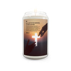 John 8:12 Candle with inspirational cross design
