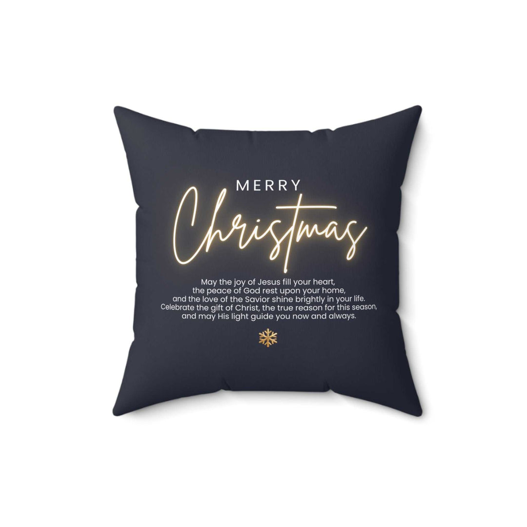 Joy of Jesus Pillow with Merry Christmas text and inspirational message