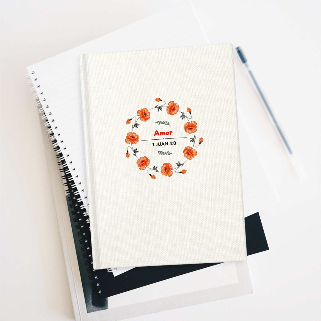 Juan 4:8 Journal with floral design and blank pages