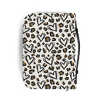 Leopard Bible cover with heart pattern, PU leather, zipper closure