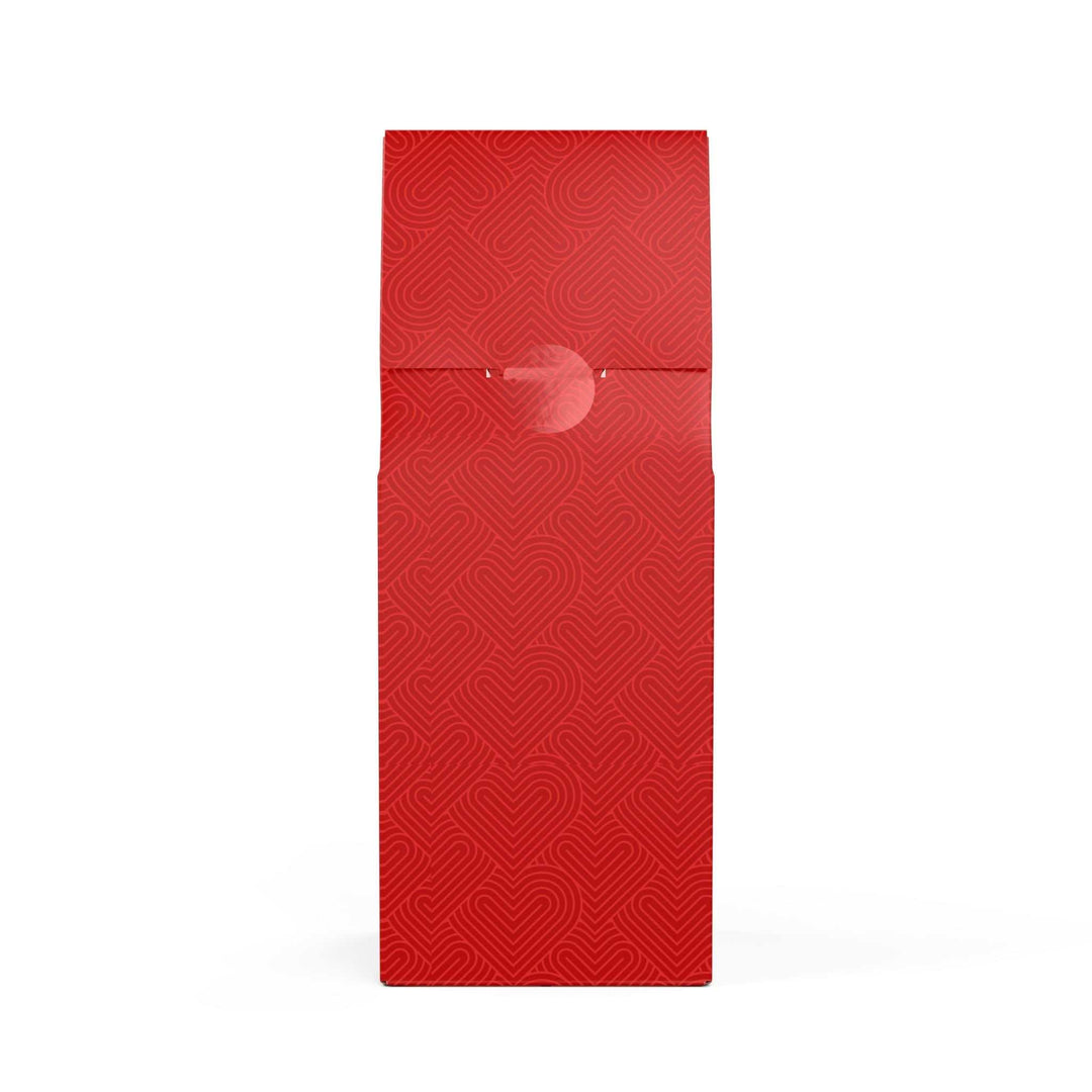 Love Design Coffee medium roast 12oz red packaging with heart pattern