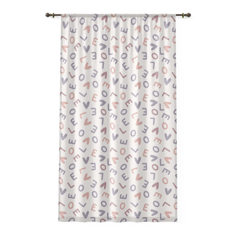 Love Window Curtain with scattered pastel love letters
