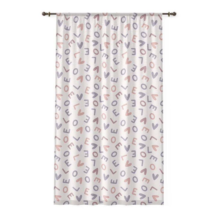 Love Window Curtain with scattered pastel love letters