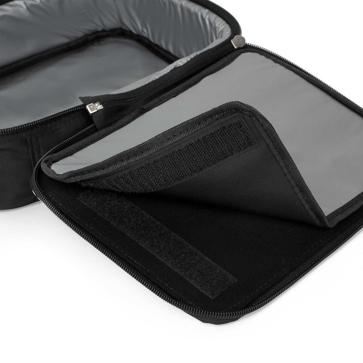 Lunch Bag open showing insulated interior and zippered closure