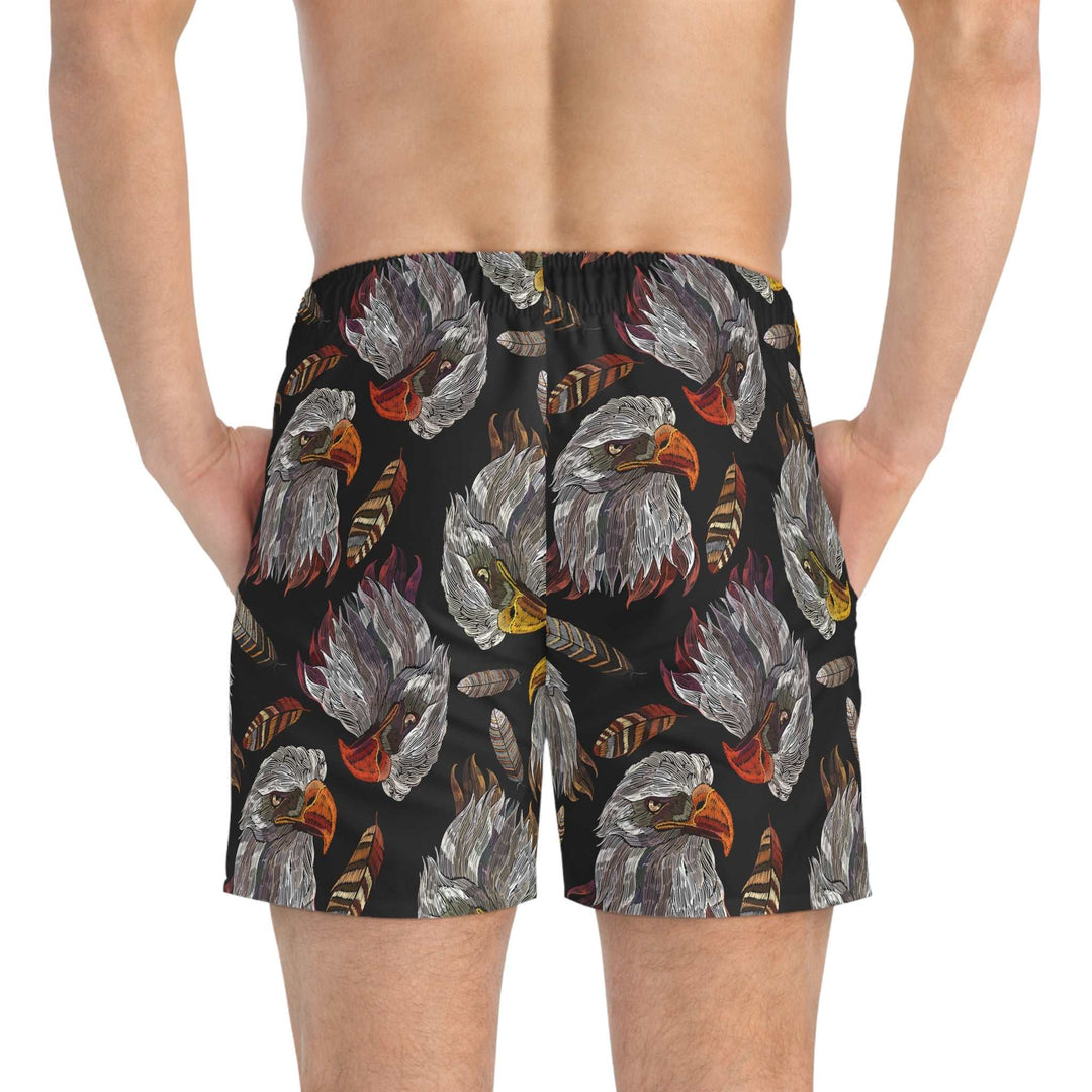 Men's Eagle Swim Trunks with custom all-over eagle head print