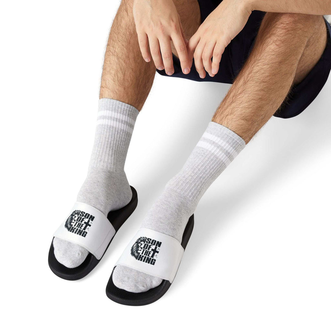 Men's Faith Sandals with black polyurethane outsoles and white printed