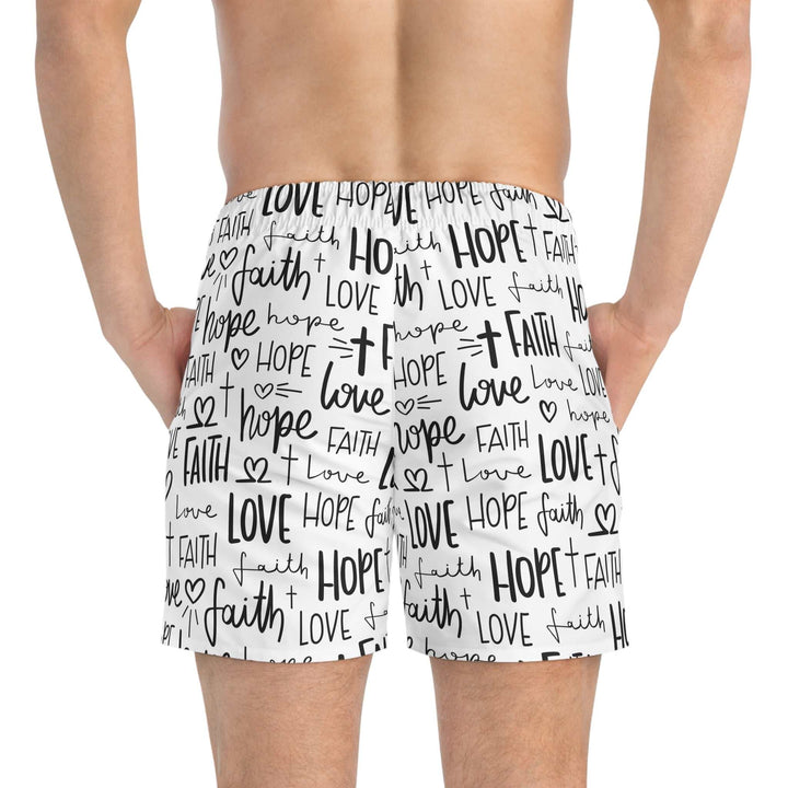 Men's Faith Swim Trunks with lightweight and quick-dry polyester design