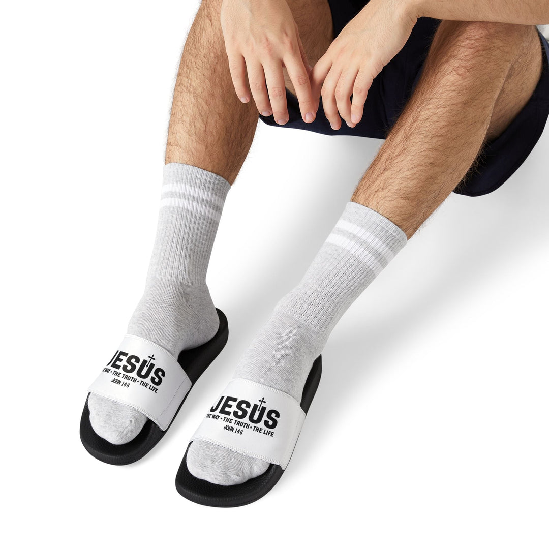 Men's Jesus sandals with black PU outsole