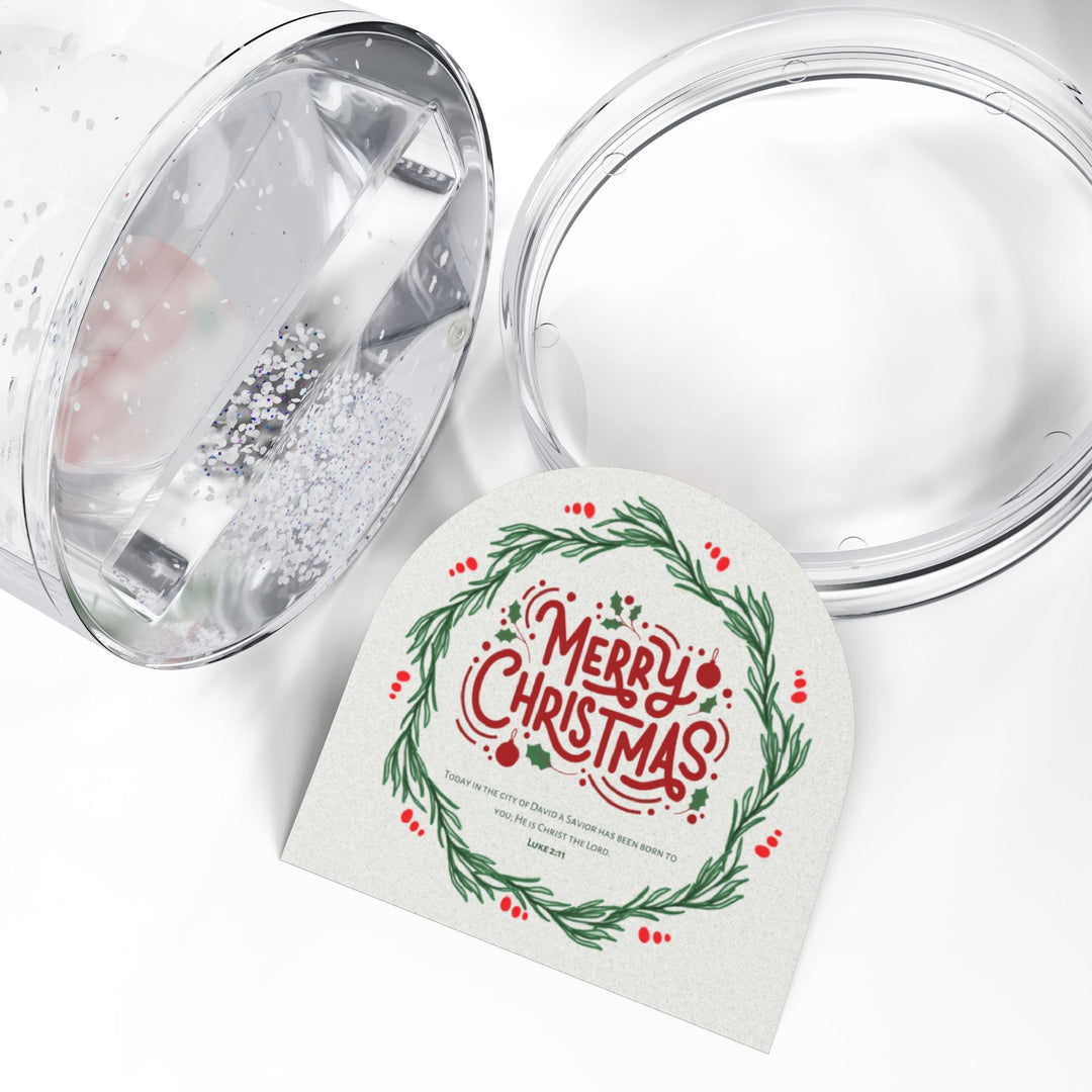 Merry Christmas snow globe with photo insert