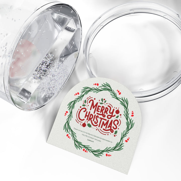 Merry Christmas snow globe with photo insert