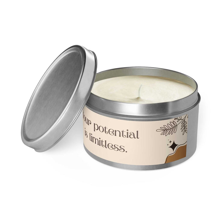 No Limits Tin Candle natural coconut soy wax in silver tin