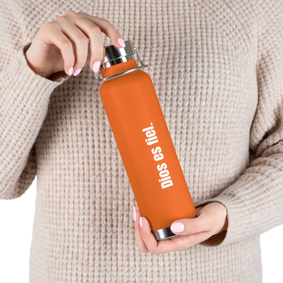 Orange Dios Es Fiel Bottle with stainless steel