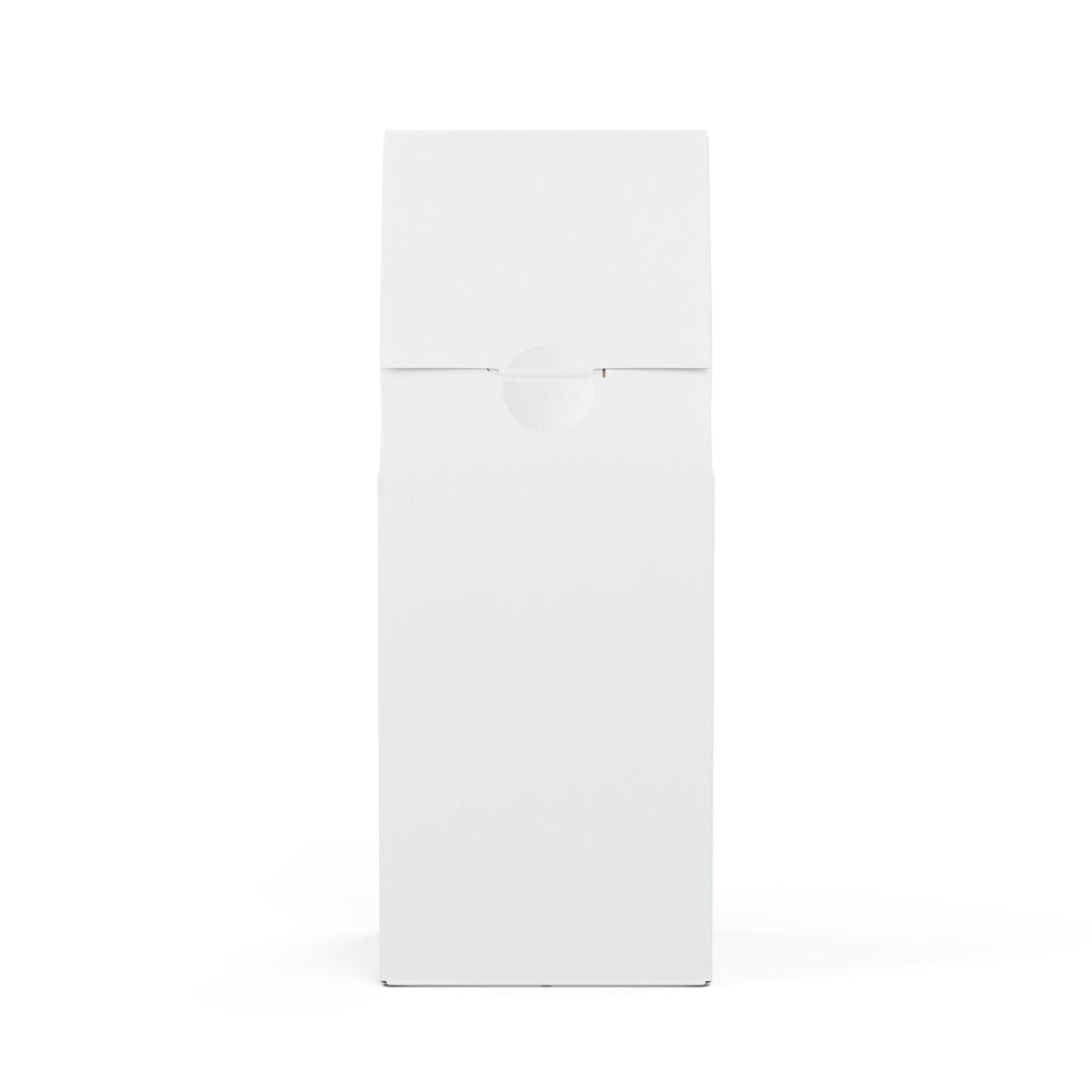 Plain white sealed coffee bag packaging for Pray Coffee