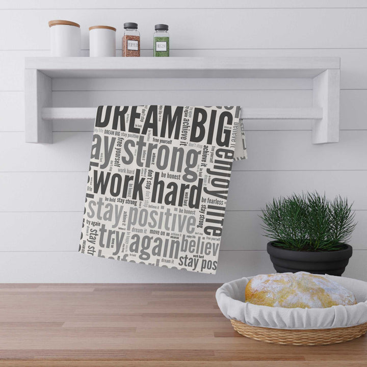 Positive Words Tea Towels with motivational text print
