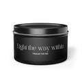 Psalm 119:105 Tin Candle with "Light the way within" text