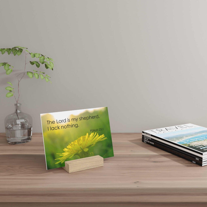 Psalm 23 Gallery Board with wooden oak stand featuring Psalm 23 verse