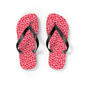 Red Hearts Flip Flops