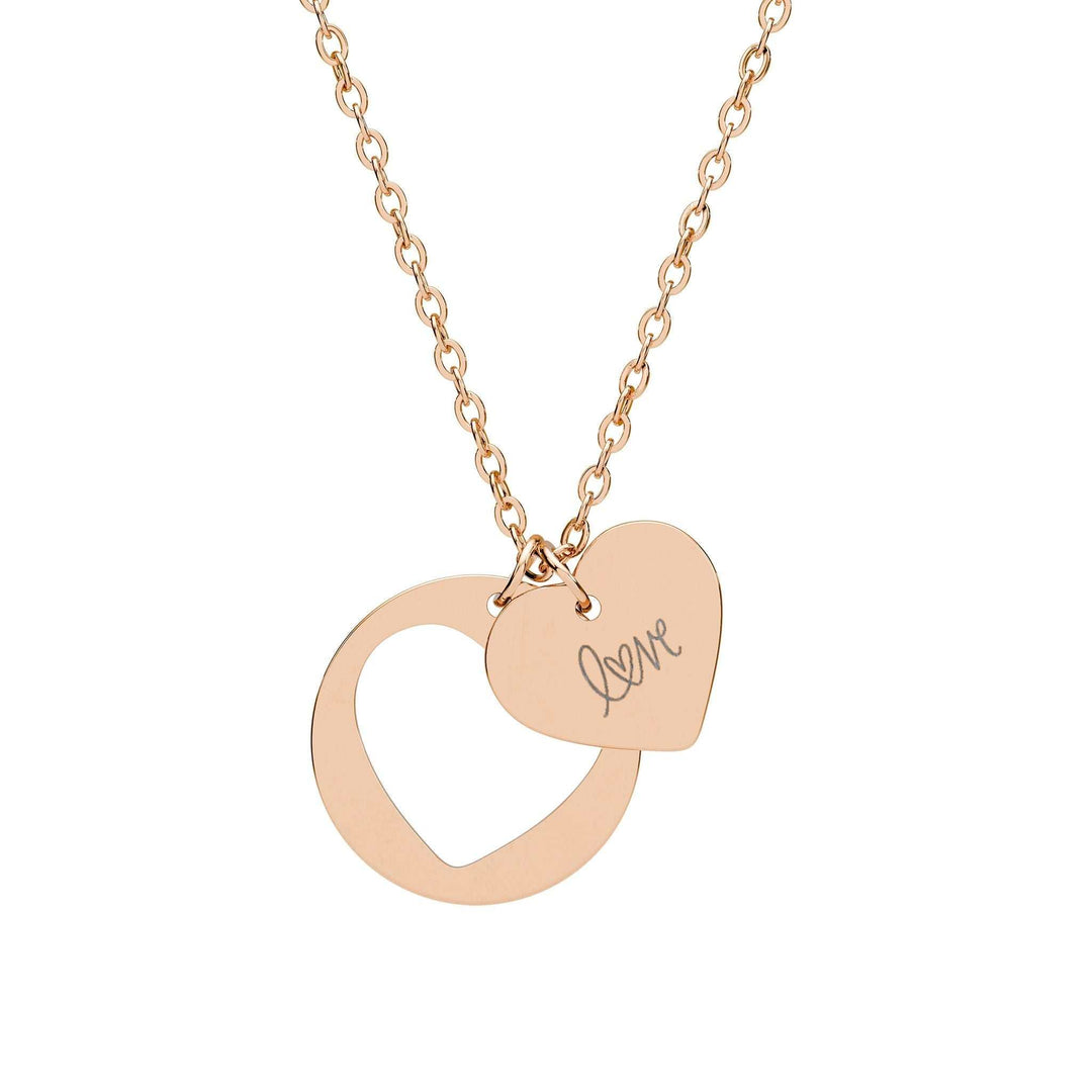 Rose gold love necklace with heart cutout pendant