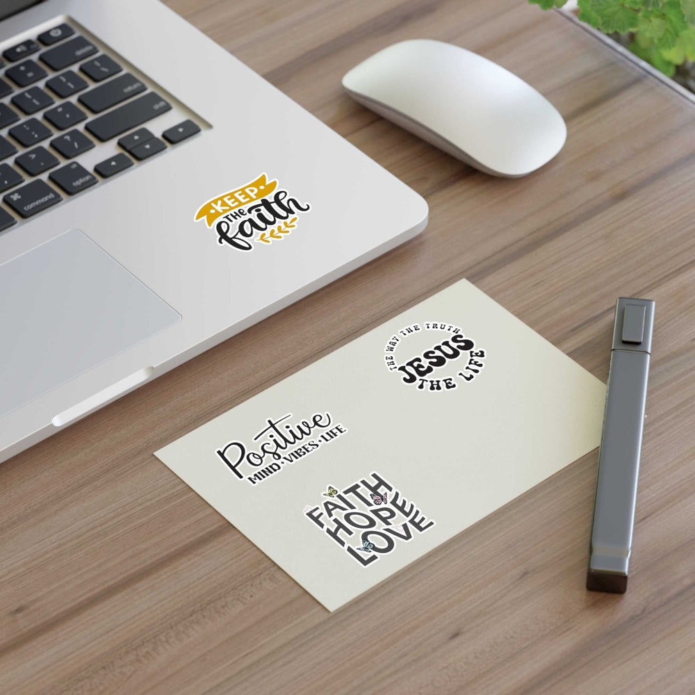 Sticker Sheets with inspirational faith and positive message designs