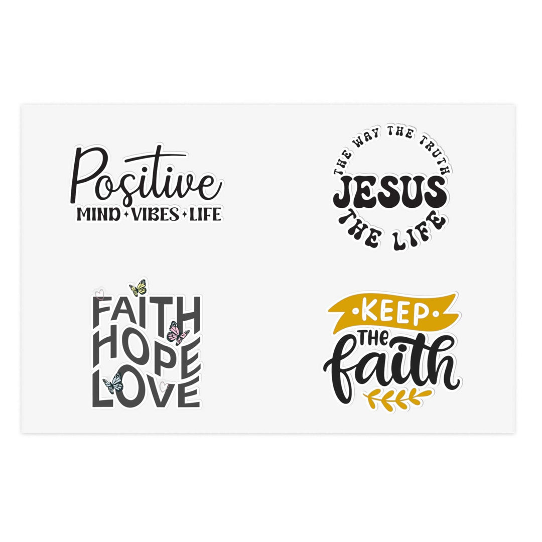 Sticker Sheets with motivational faith and positive life quotes