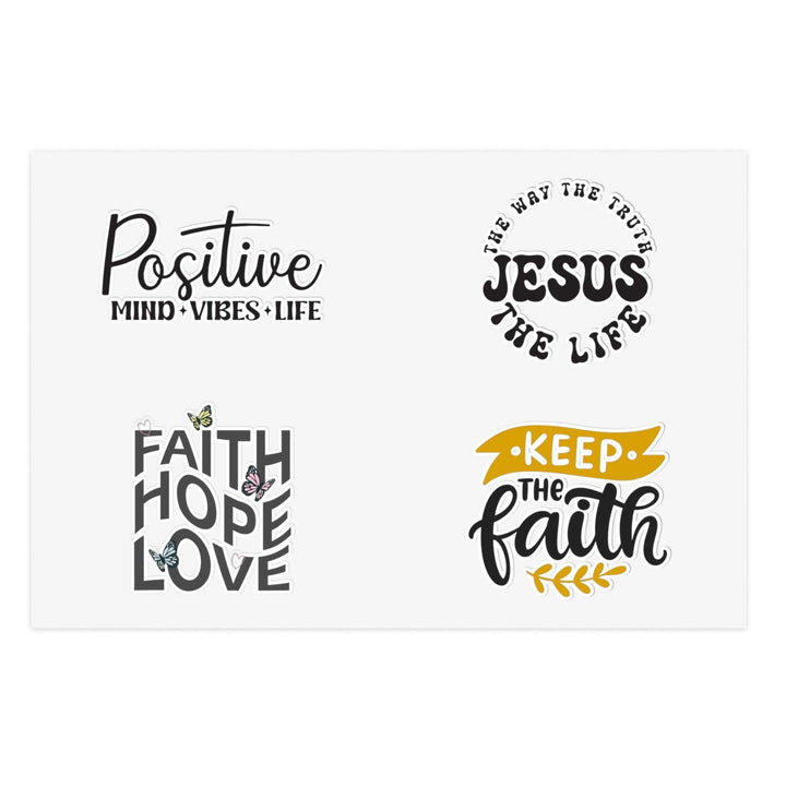 Sticker Sheets with motivational faith and positive life quotes