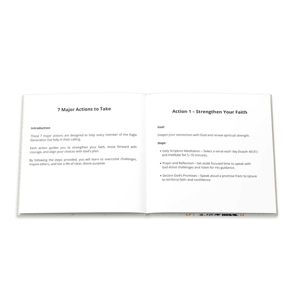 The Spiritual Vision of Eagle Generation book with glossy hardcover and vibrant photo pages