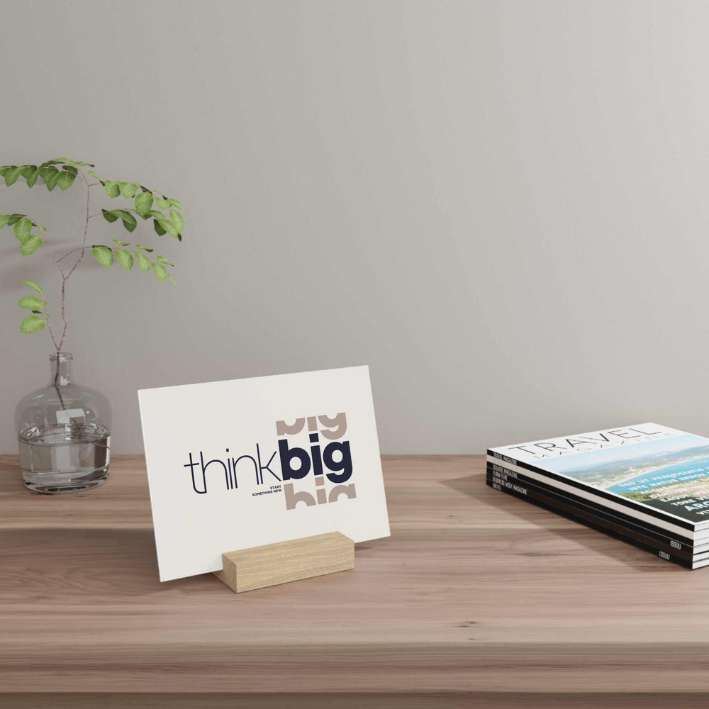 Think Big Gallery Board with hand-crafted solid oiled oak stand
