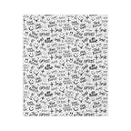 Think Positive Blanket with black positive words and smiley faces