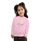 Toddler wearing pink Be Happy Toddler Sweatshirt