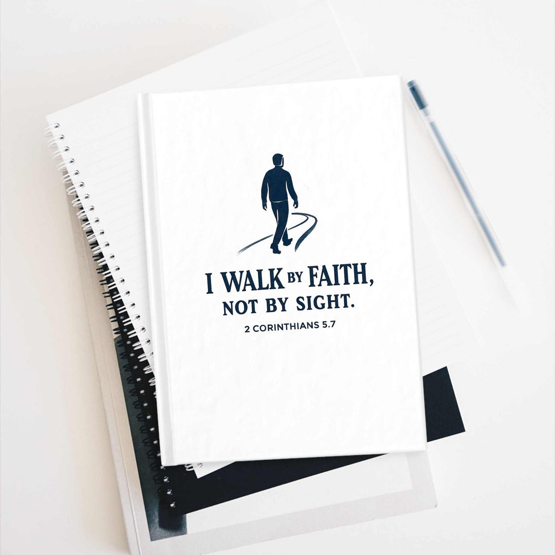 Walk by Faith Vision Board hardcover notebook with inspirational quote