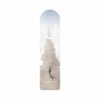 Walk by Faith bookmark with a person walking on a misty path design