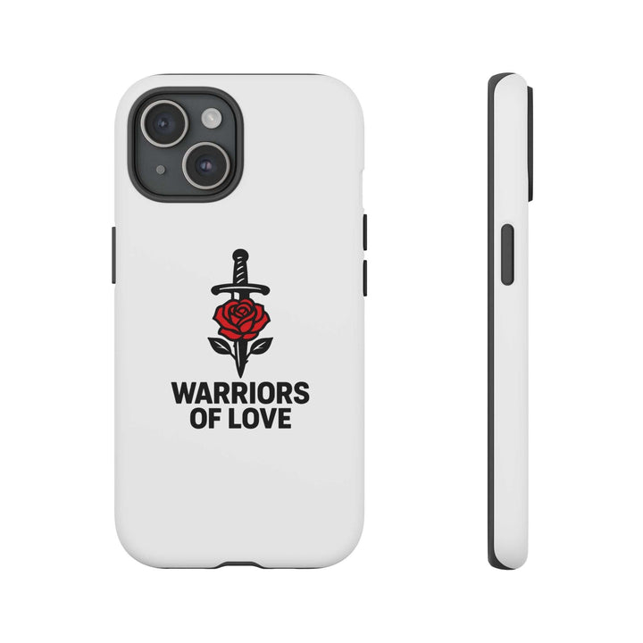 Warriors of Love Phone Case with red rose and sword design