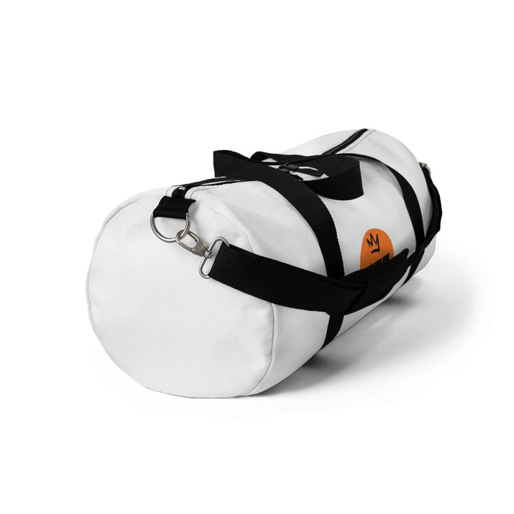 White 777 Duffel Bag with black adjustable strap
