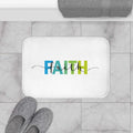 White Faith Bath Mat with anti-slip backing