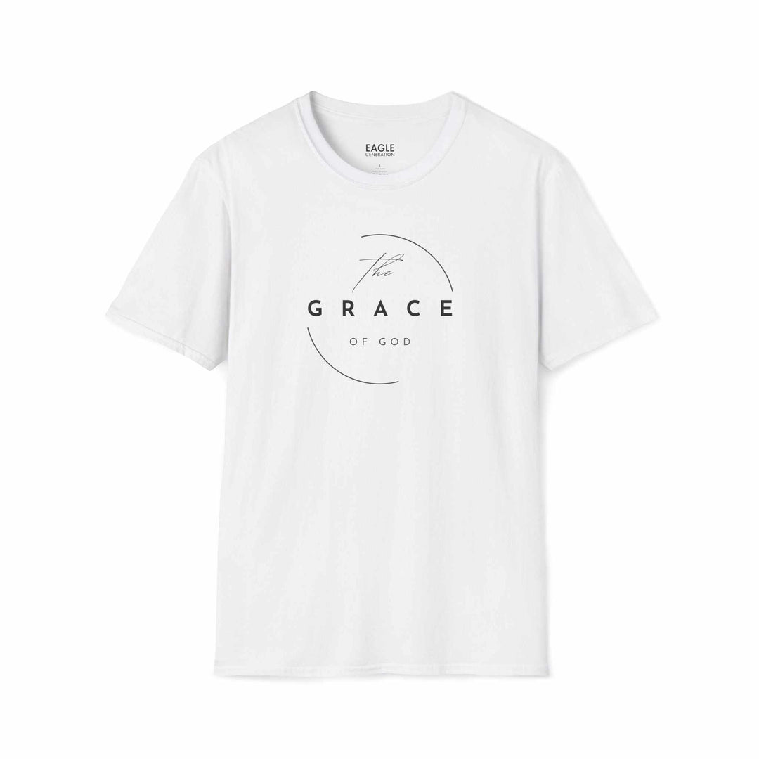 White Grace of God T-Shirt with black text, soft-style 100% cotton