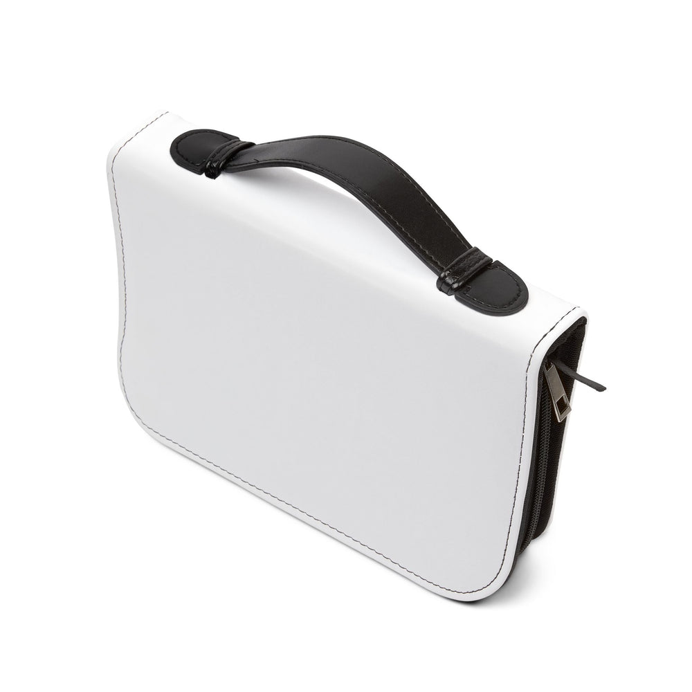 White Jesus Bible Cover made of PU leather with black handle