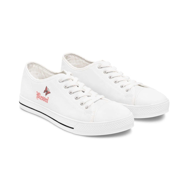 White Women's Blessed Sneakers with breathable canvas